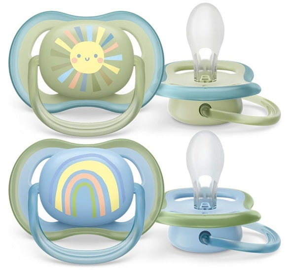 Avent: Ultra Air Soother - Deco Blue/Green 0-6m (2 Pack)