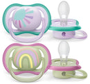 Avent: Ultra Air Soother - Deco Pink/Green 0-6m (2 Pack)