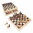 Fun Factory: Wooden 3-In-1 Chess, Checkers & Backgammon Game