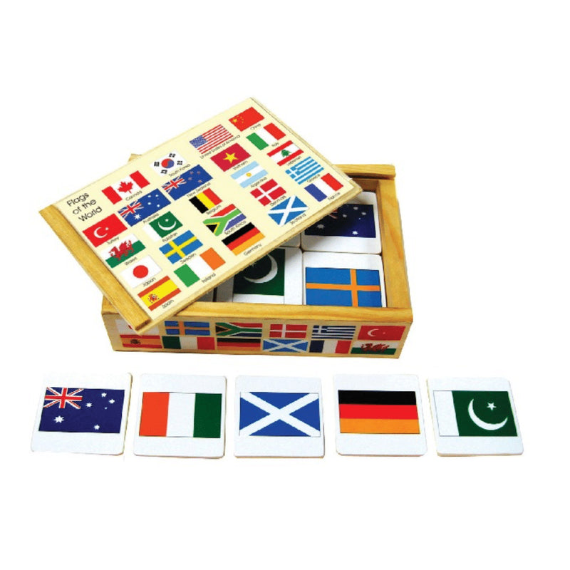 Fun Factory: Wooden Flags Of The World Memory Game