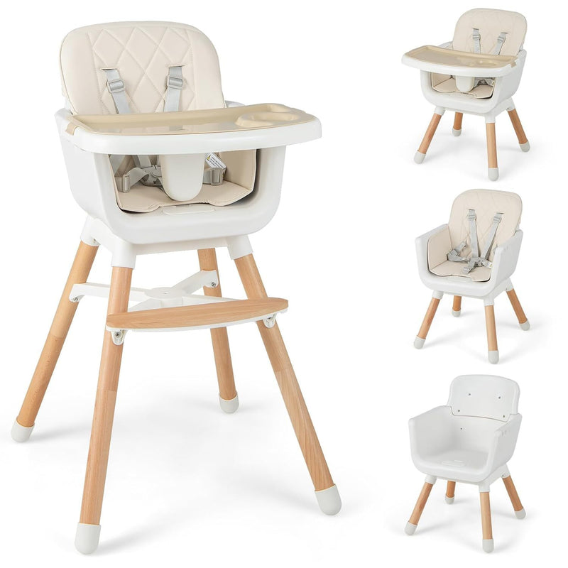 Fraser Country 6-in-1 Wooden Adjustable High Chair - Beige