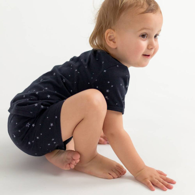 Woolbabe: Merino/Organic Cotton Summer Pyjamas - Night Stars (2 Years)