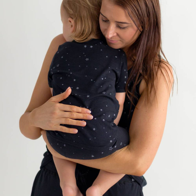 Woolbabe: Merino/Organic Cotton Summer Pyjamas - Night Stars (2 Years)