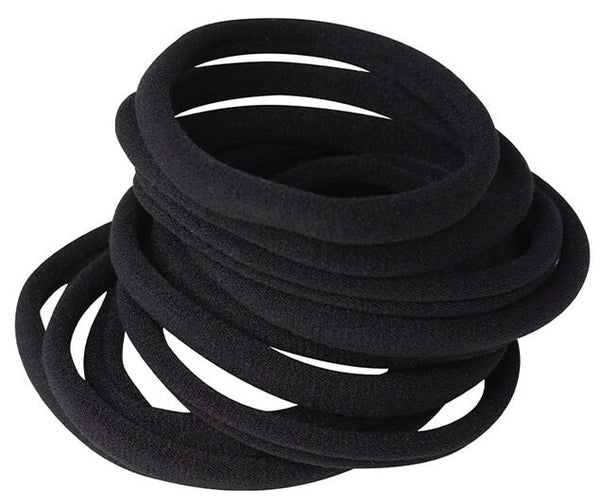 Mae: Soft Ponytailer Elastics - Black (Pack of 10)