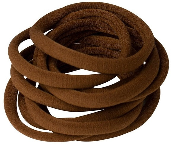 Mae: Soft Ponytailer Elastics - Brown (Pack of 10)