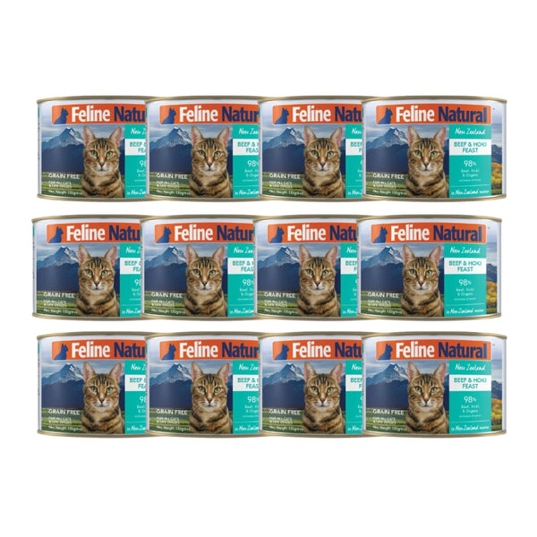 Feline Natural: Canned Cat Food, Beef & Hoki 170g (12 pack)