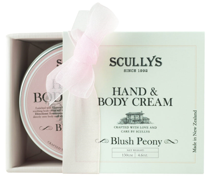 Scullys: Blush Peony Hand & Body Cream in a Box (150g)