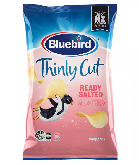 Bluebird Thinly Cut 140g - Ready Salted (12 Pack)