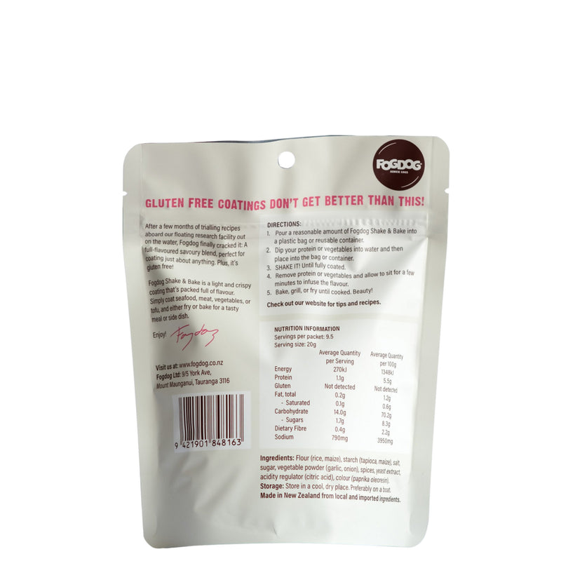 Fogdog: Gluten Free Shake & Bake Coating Mix - 190g