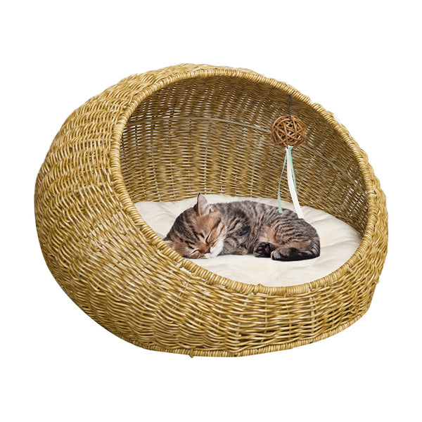 Dome Cat Bed for Medium Indoor Cats - Brown