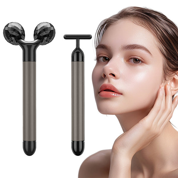 2-in-1 Beauty Wand Electric Facial Massager - Black