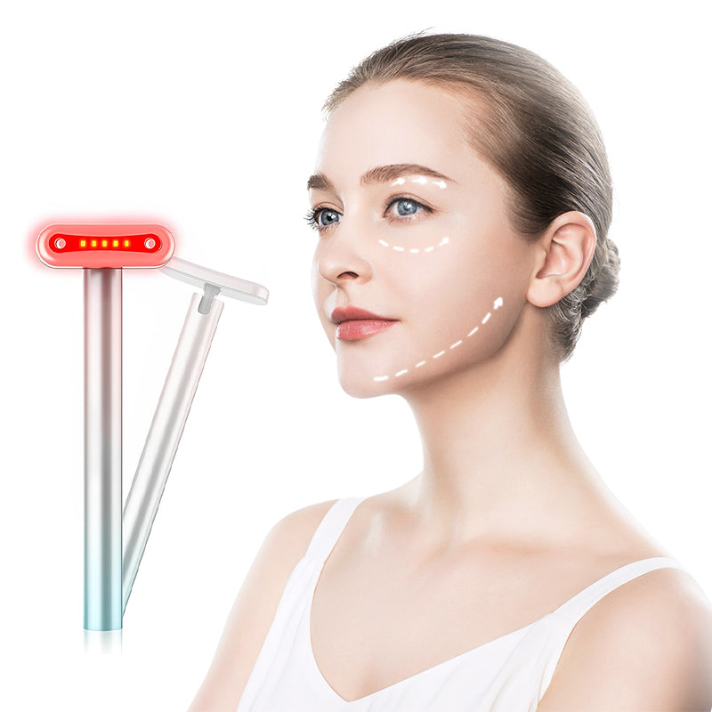 LED Face Wand Light Device with Facial Massager