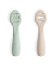 Mushie: First Feeding Baby Spoons - Cambridge Blue / Shifting Sand (2 Pack)