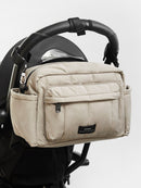 Finnson: Freya Eco Oversized Stroller Organiser With Stroller Clips - Taupe