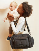 Finnson: Freya Eco Oversized Stroller Organiser With Stroller Clips - Black