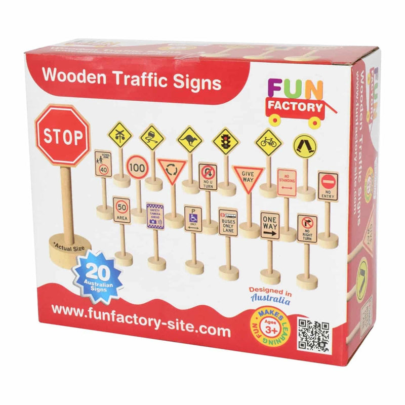 Fun Factory: Wooden Traffic Signs (20pc Set)