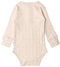 Woolbabe: Long Sleeve Henley Bodysuit - Natural Marl (Newborn)