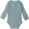 Woolbabe: Long Sleeve Henley Bodysuit - Tide Marl (6-12 months)