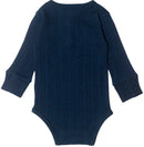 Woolbabe: Long Sleeve Henley Bodysuit - Tekapo Marl (Newborn)