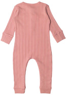 Woolbabe: Long Sleeve Henley Suit - Dusk Marl (Newborn)