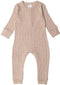 Woolbabe: Long Sleeve Henley Suit - Dune Marl (Newborn)