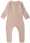 Woolbabe: Long Sleeve Henley Suit - Dune Marl (Newborn)