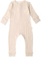 Woolbabe: Long Sleeve Henley Suit - Natural Marl (0-3 months)