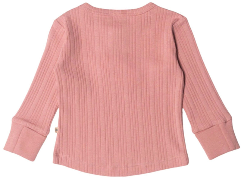 Woolbabe: Long Sleeve Henley Top - Dusk Marl (6-12 months)