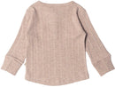 Woolbabe: Long Sleeve Henley Top - Dune Marl (1 year)