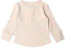 Woolbabe: Long Sleeve Henley Top - Natural Marl (1 year)