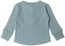 Woolbabe: Long Sleeve Henley Top - Tide Marl (Newborn)