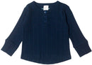 Woolbabe: Long Sleeve Henley Top - Tekapo Marl (Newborn)