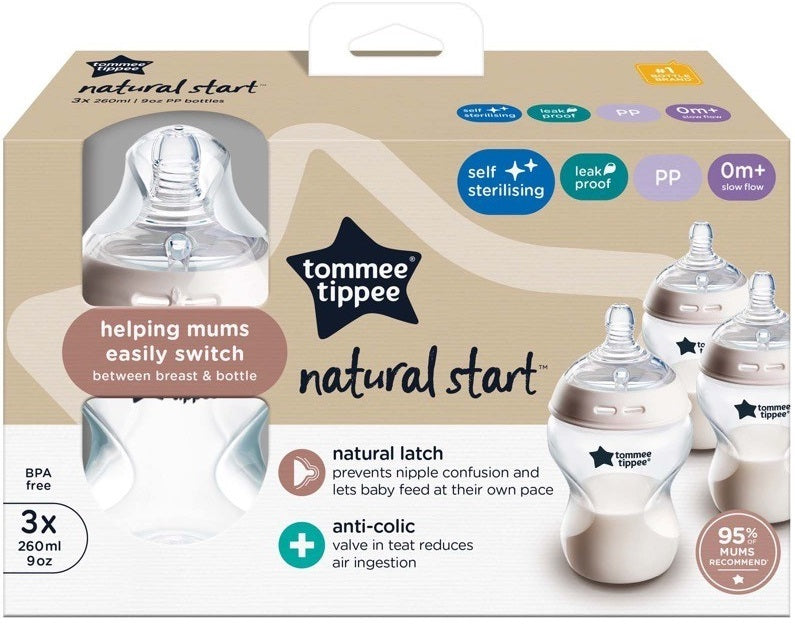 Tommee Tippee: Natural Start Bottle Set (3x260ml)