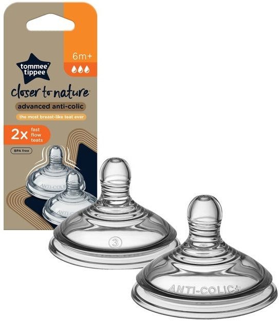 Tommee Tippee: Advanced Anti-Colic Fast Flow Teats (2 Pack)