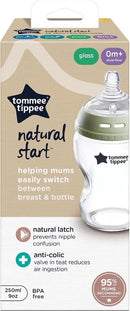 Tommee Tippee: Natural Start Glass Bottle with Slow Flow Teat (250ml)