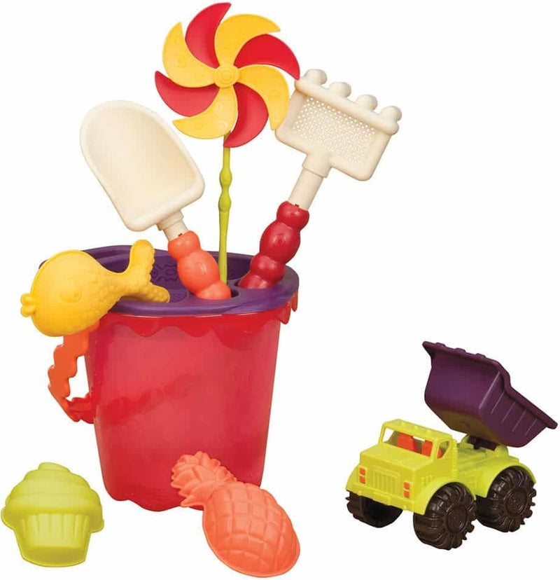 B.Toys: Sands Ahoy Medium Bucket Playset - Mango