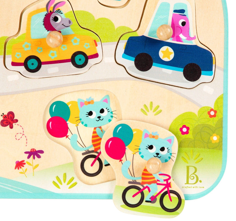 B.Toys: Vehicles on the Go! Wooden Puzzle