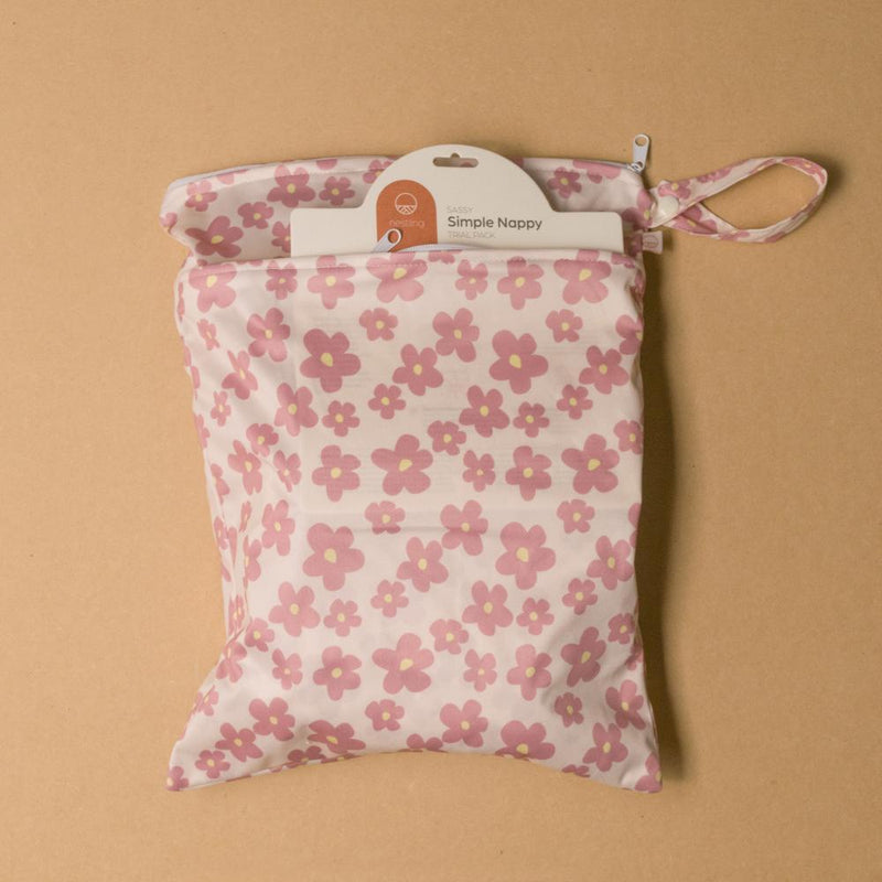 Nestling: Double Pocket Wet Bag - Pink Ditsy