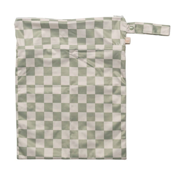 Nestling: Double Pocket Wet Bag - Moss Check