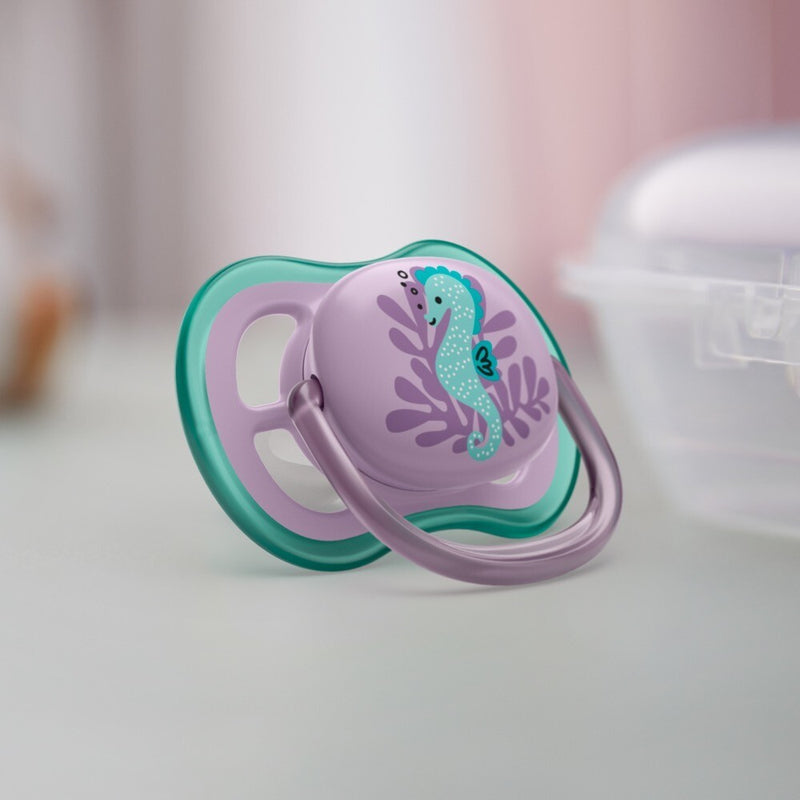 Avent: Ultra Air Soother - Deco 6-18m (Seahorse/Pufferfish)