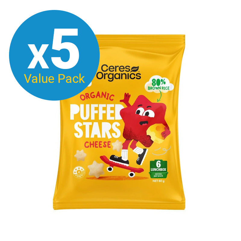 Ceres Organics: Organic Puffed Stars - Cheese 80g (5 Pack)