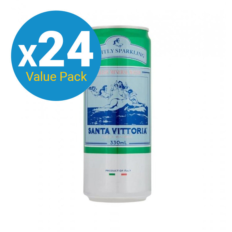 Santa Vittoria Sparkling Water - 330ml Can (24 Pack)