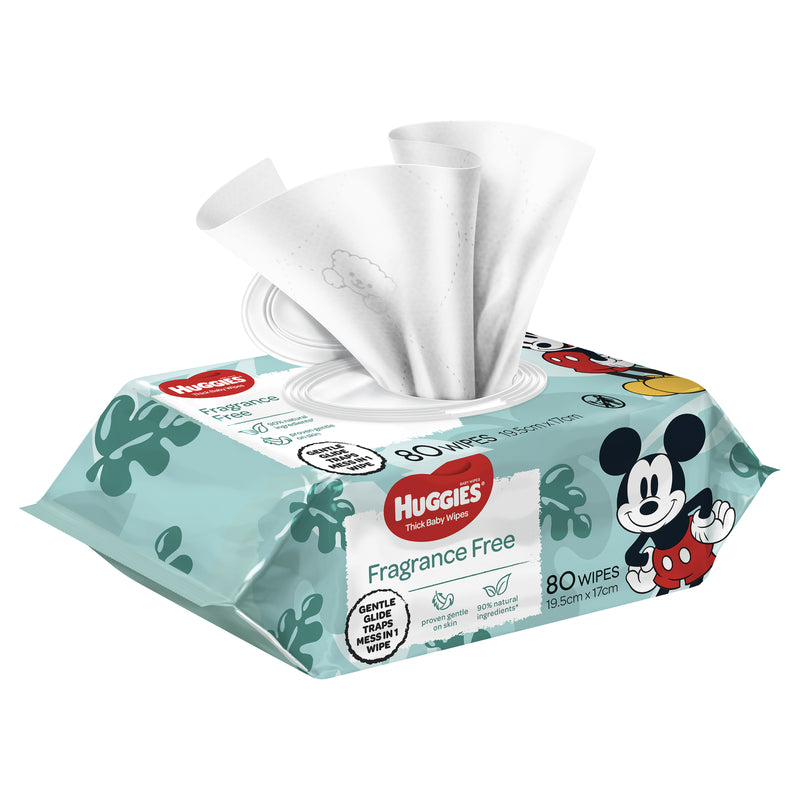 Huggies Baby Wipes - Fragrance Free (80 Wipes)