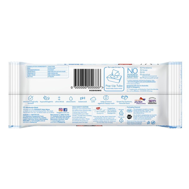 Huggies Baby Wipes - 99% Purified Water (72 Wipes)