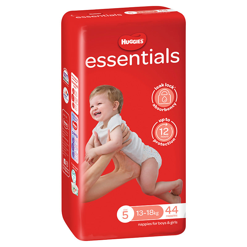 Huggies Essentials Walker Nappies - Size 5 (44 Pack)