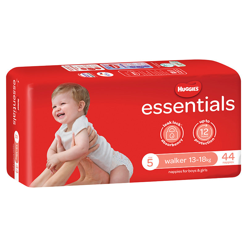 Huggies Essentials Walker Nappies - Size 5 (44 Pack)