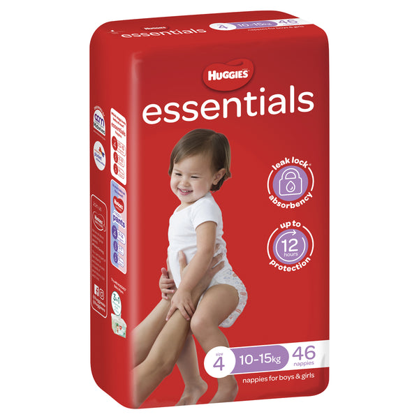 Huggies Essentials Toddler Nappies - Size 4 (46 Pack)