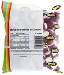 Rainbow Confectionery Boysenberries n Cream Lollies Bulk Bag 1kg