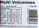 Rainbow Confectionery Multi Volcanoes Lollies Bulk Bag 1kg