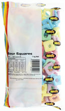 Rainbow Confectionery Sour Squares Lollies Bulk Bag 1kg